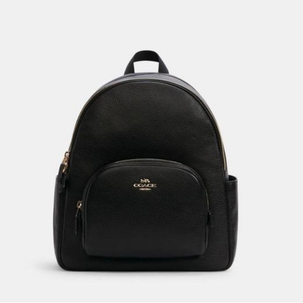 Coach Black Leather Backpack